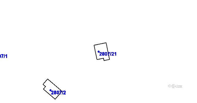 Parcela st. 2807/21 v KÚ Doksy u Máchova jezera, Katastrální mapa