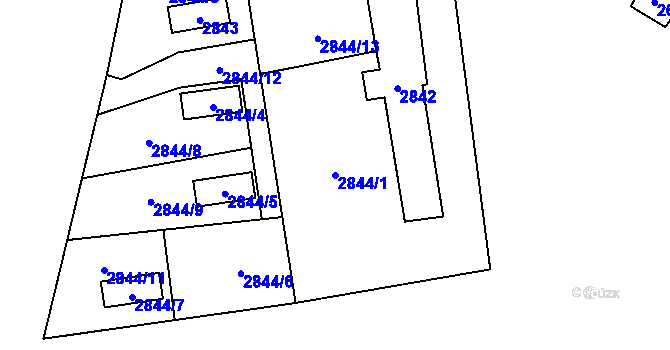 Parcela st. 2844/1 v KÚ Doksy u Máchova jezera, Katastrální mapa