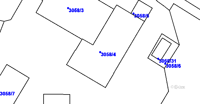 Parcela st. 3058/4 v KÚ Doksy u Máchova jezera, Katastrální mapa