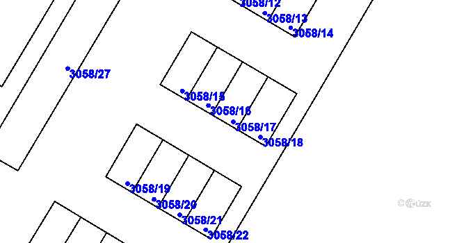 Parcela st. 3058/17 v KÚ Doksy u Máchova jezera, Katastrální mapa