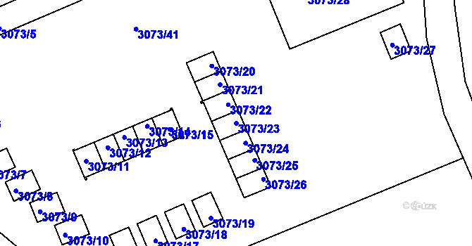 Parcela st. 3073/23 v KÚ Doksy u Máchova jezera, Katastrální mapa