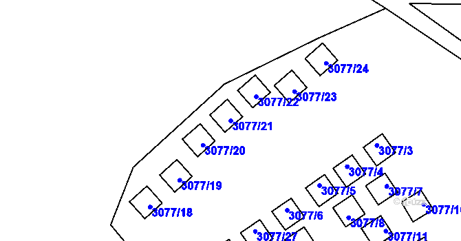 Parcela st. 3077/21 v KÚ Doksy u Máchova jezera, Katastrální mapa