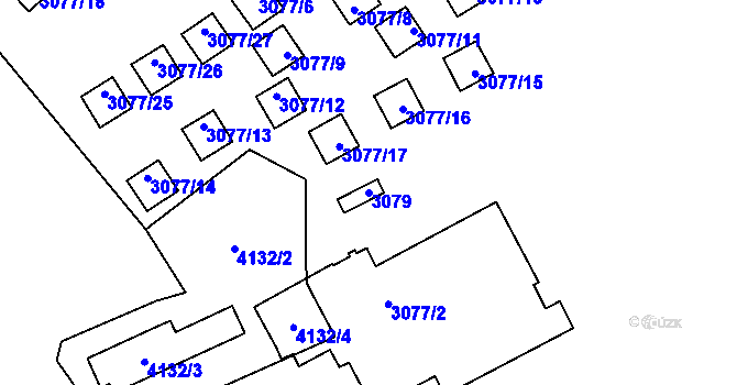 Parcela st. 3079 v KÚ Doksy u Máchova jezera, Katastrální mapa