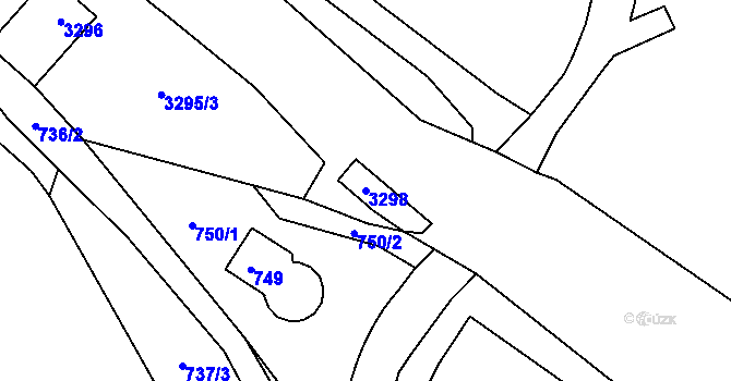 Parcela st. 3298 v KÚ Doksy u Máchova jezera, Katastrální mapa