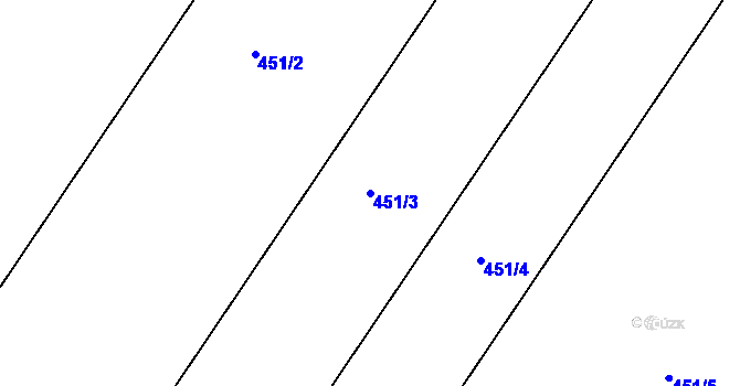 Parcela st. 451/3 v KÚ Dolánky nad Ohří, Katastrální mapa