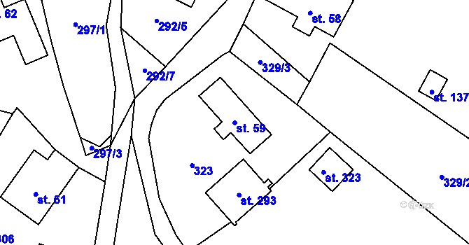 Parcela st. 59 v KÚ Bukovina u Turnova, Katastrální mapa