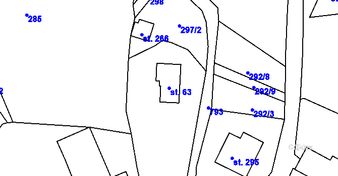 Parcela st. 63 v KÚ Bukovina u Turnova, Katastrální mapa