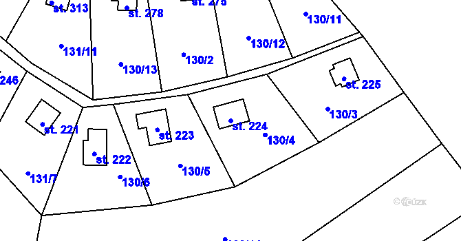 Parcela st. 224 v KÚ Bukovina u Turnova, Katastrální mapa
