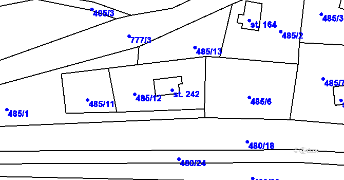 Parcela st. 242 v KÚ Bukovina u Turnova, Katastrální mapa