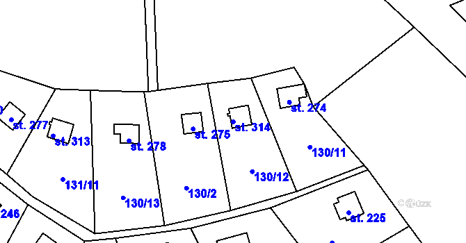 Parcela st. 314 v KÚ Bukovina u Turnova, Katastrální mapa
