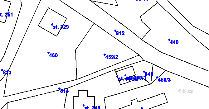 Parcela st. 459/2 v KÚ Bukovina u Turnova, Katastrální mapa
