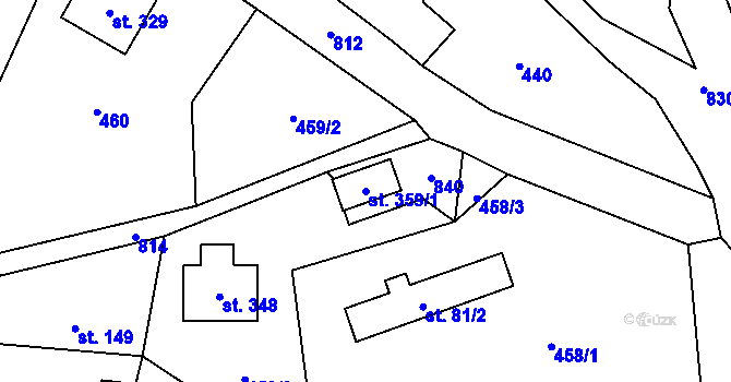 Parcela st. 359/1 v KÚ Bukovina u Turnova, Katastrální mapa