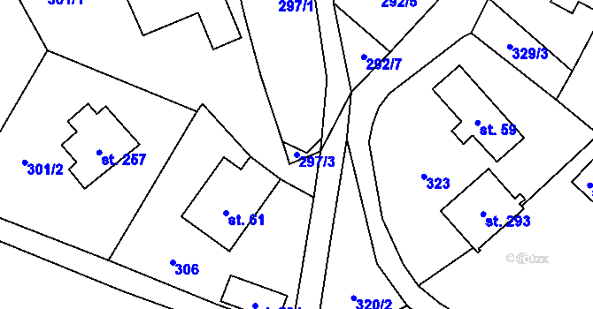 Parcela st. 297/3 v KÚ Bukovina u Turnova, Katastrální mapa