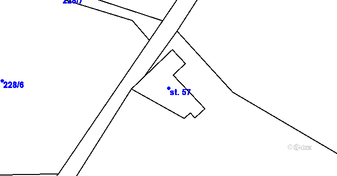 Parcela st. 57 v KÚ Malý Rohozec, Katastrální mapa