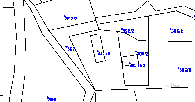 Parcela st. 78 v KÚ Malý Rohozec, Katastrální mapa