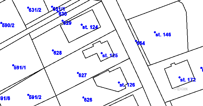 Parcela st. 125 v KÚ Malý Rohozec, Katastrální mapa