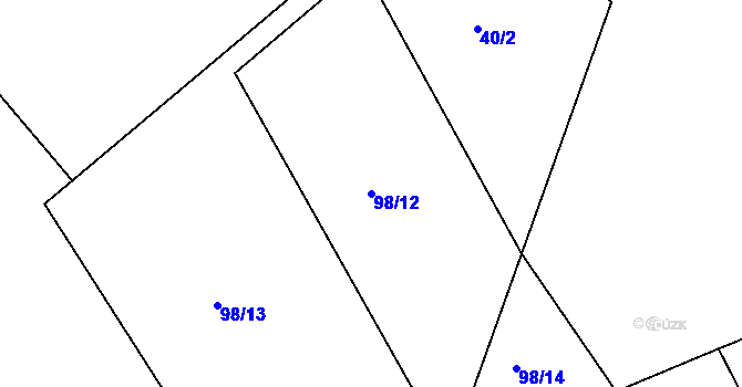 Parcela st. 98/12 v KÚ Malý Rohozec, Katastrální mapa