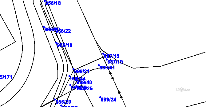 Parcela st. 687/15 v KÚ Malý Rohozec, Katastrální mapa