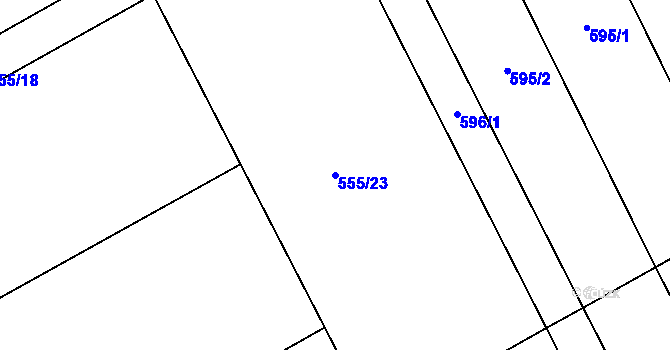 Parcela st. 555/23 v KÚ Malý Rohozec, Katastrální mapa