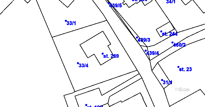 Parcela st. 269 v KÚ Malý Rohozec, Katastrální mapa