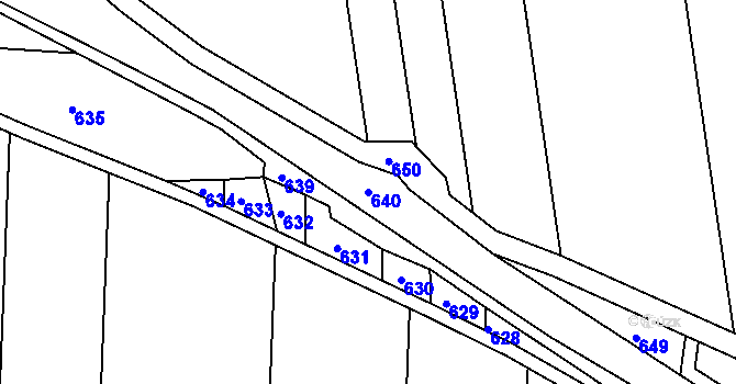 Parcela st. 640 v KÚ Dolany u Kladna, Katastrální mapa