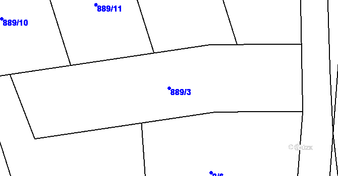 Parcela st. 889/3 v KÚ Dolany u Kladna, Katastrální mapa