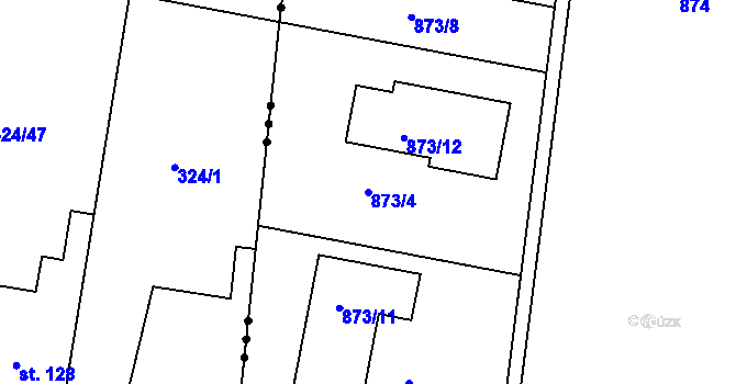 Parcela st. 873/4 v KÚ Dolany u Kladna, Katastrální mapa