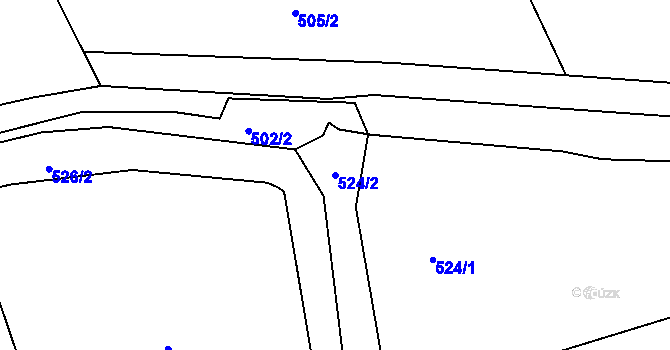 Parcela st. 524/2 v KÚ Dolany u Kladna, Katastrální mapa