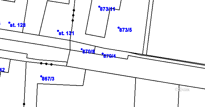 Parcela st. 870/4 v KÚ Dolany u Kladna, Katastrální mapa