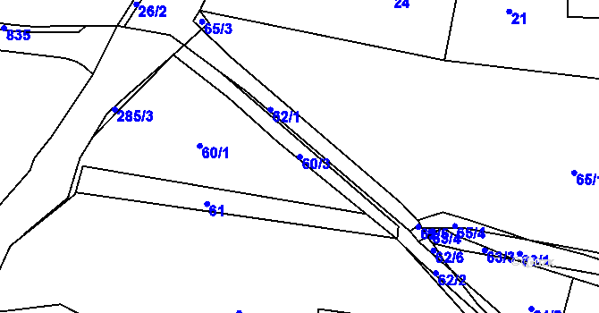 Parcela st. 60/3 v KÚ Dolany u Kladna, Katastrální mapa