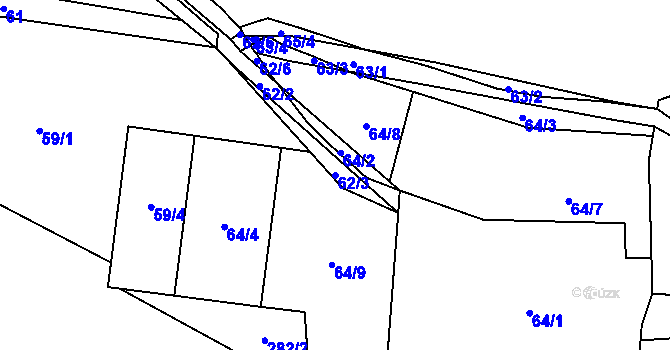Parcela st. 62/3 v KÚ Dolany u Kladna, Katastrální mapa