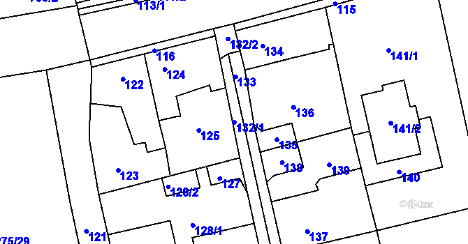 Parcela st. 132/1 v KÚ Dolany u Kladna, Katastrální mapa