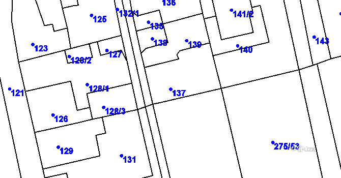 Parcela st. 137 v KÚ Dolany u Kladna, Katastrální mapa