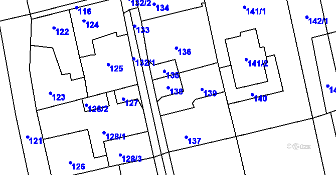 Parcela st. 138 v KÚ Dolany u Kladna, Katastrální mapa