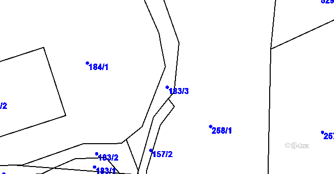 Parcela st. 183/3 v KÚ Dolany u Kladna, Katastrální mapa