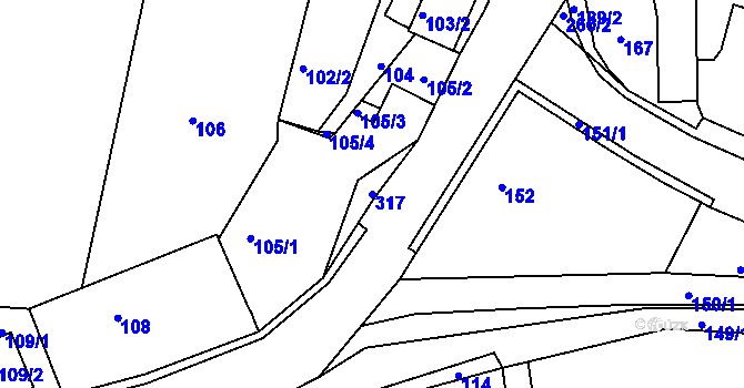 Parcela st. 317 v KÚ Dolany u Kladna, Katastrální mapa