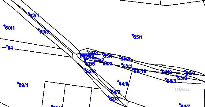 Parcela st. 65/7 v KÚ Dolany u Kladna, Katastrální mapa