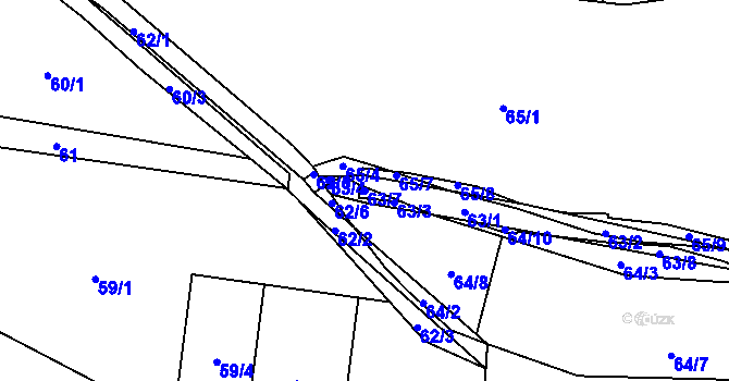 Parcela st. 63/7 v KÚ Dolany u Kladna, Katastrální mapa