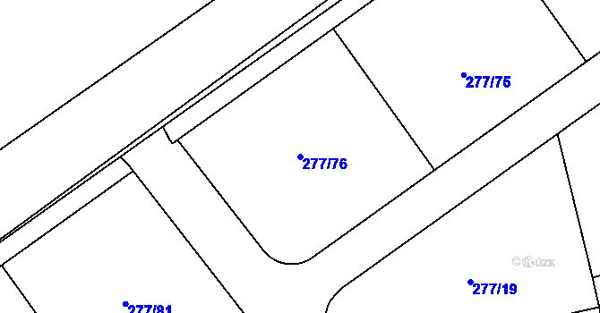 Parcela st. 277/76 v KÚ Dolany u Kladna, Katastrální mapa