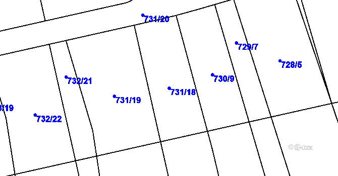 Parcela st. 731/18 v KÚ Dolany u Kladna, Katastrální mapa