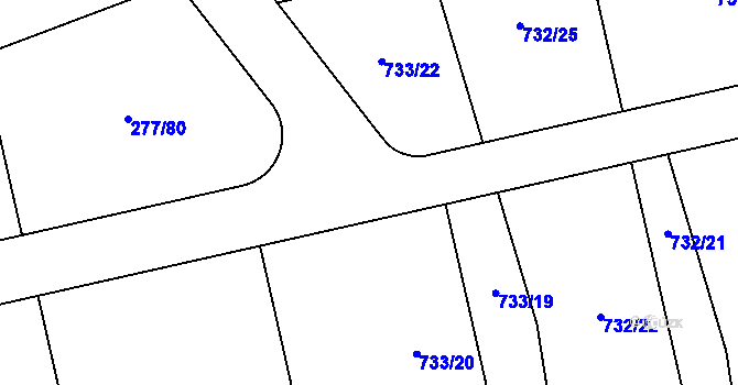 Parcela st. 733/21 v KÚ Dolany u Kladna, Katastrální mapa