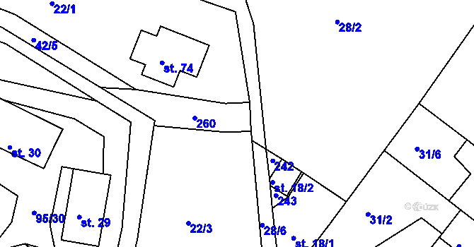 Parcela st. 48 v KÚ Debrno, Katastrální mapa