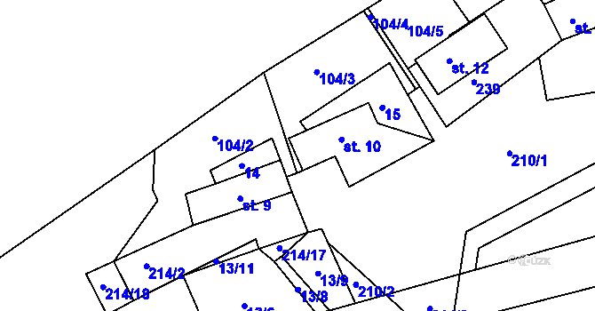 Parcela st. 68 v KÚ Debrno, Katastrální mapa