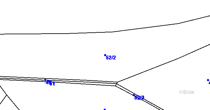 Parcela st. 52/2 v KÚ Debrno, Katastrální mapa