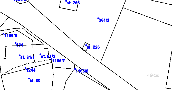 Parcela st. 226 v KÚ Dolany u Klatov, Katastrální mapa