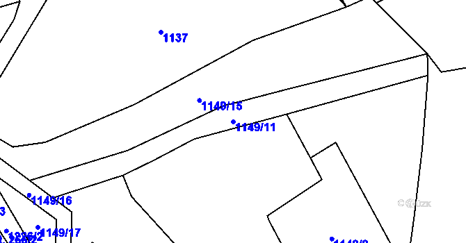 Parcela st. 1149/11 v KÚ Dolany u Klatov, Katastrální mapa