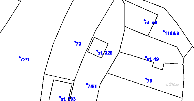 Parcela st. 328 v KÚ Dolany u Klatov, Katastrální mapa