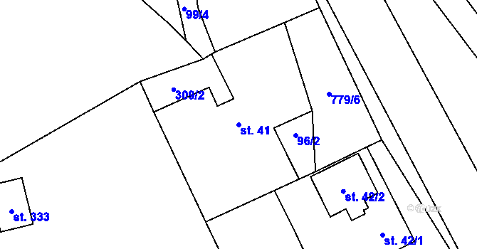Parcela st. 41 v KÚ Malechov, Katastrální mapa
