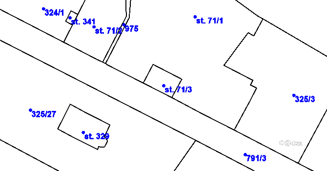 Parcela st. 71/3 v KÚ Malechov, Katastrální mapa