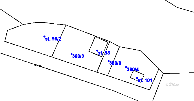 Parcela st. 98 v KÚ Malechov, Katastrální mapa
